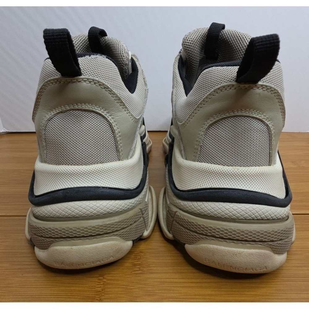 Balenciaga Triple S Sneakers Mens 43 Beige Cream Black Chunky Dad Shoes 533882 - Picture 4 of 13